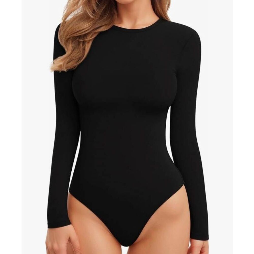 Mangopop Black Long Sleeve Bodysuit Sz.XL EUC
